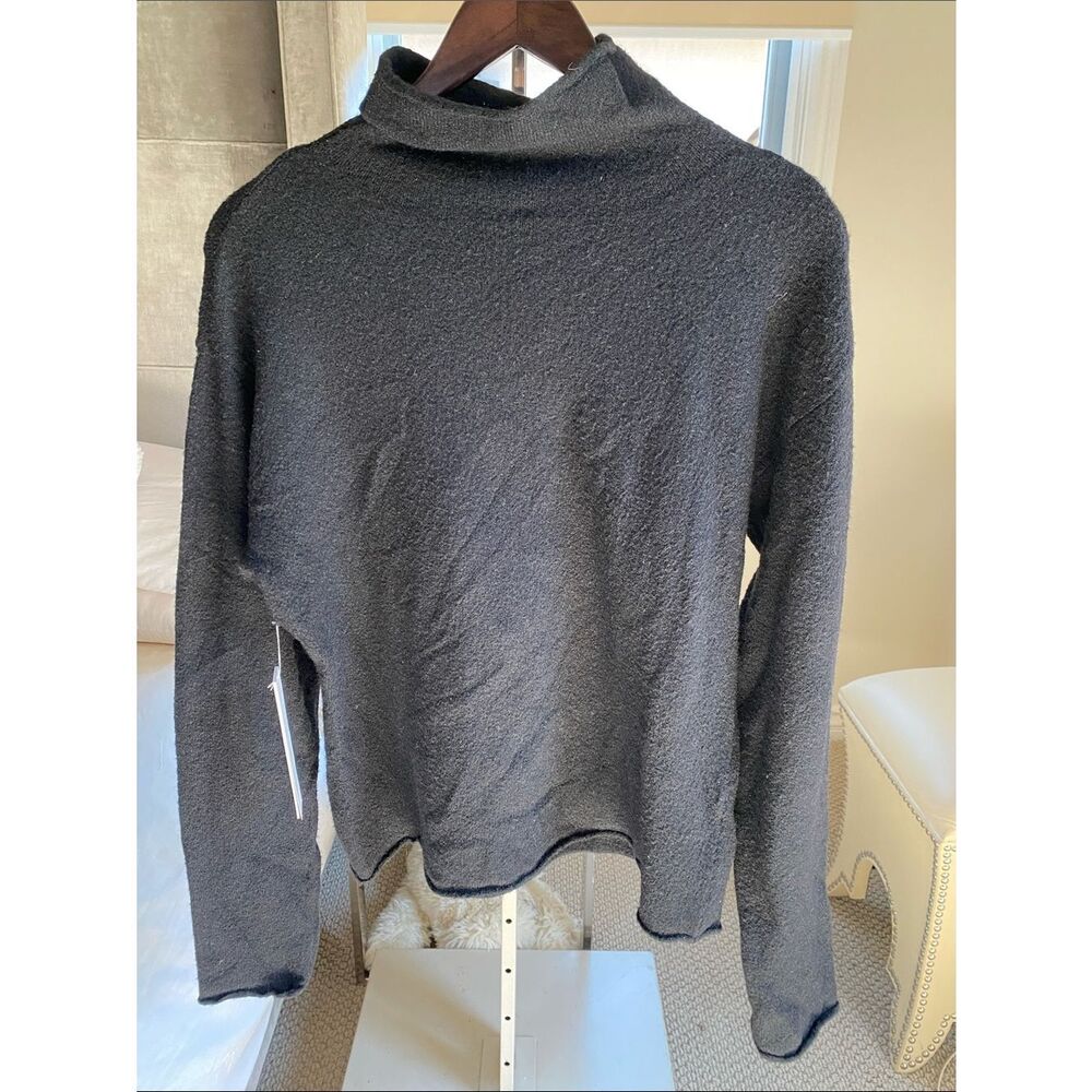 Cozy Black Long-Sleeve Mock Neck Sweater